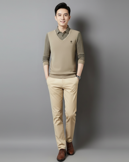 Camisola térmica multifuncional em caxemira premium para homem®