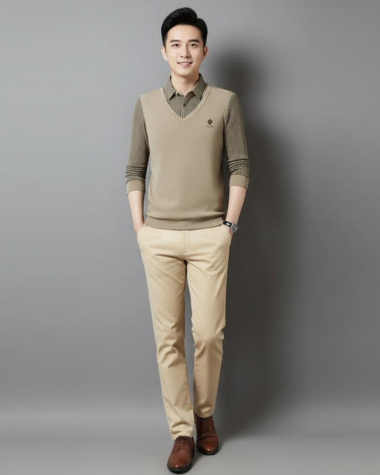 Camisola térmica multifuncional em caxemira premium para homem®