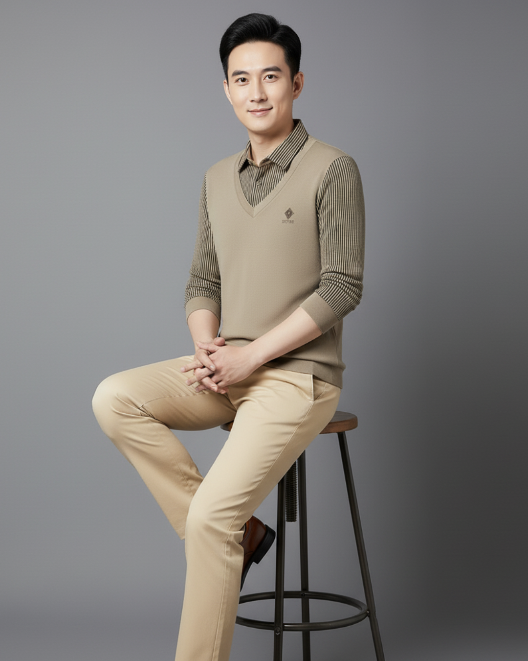 Camisola térmica multifuncional em caxemira premium para homem®