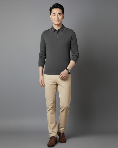 Camisola térmica multifuncional em caxemira premium para homem®