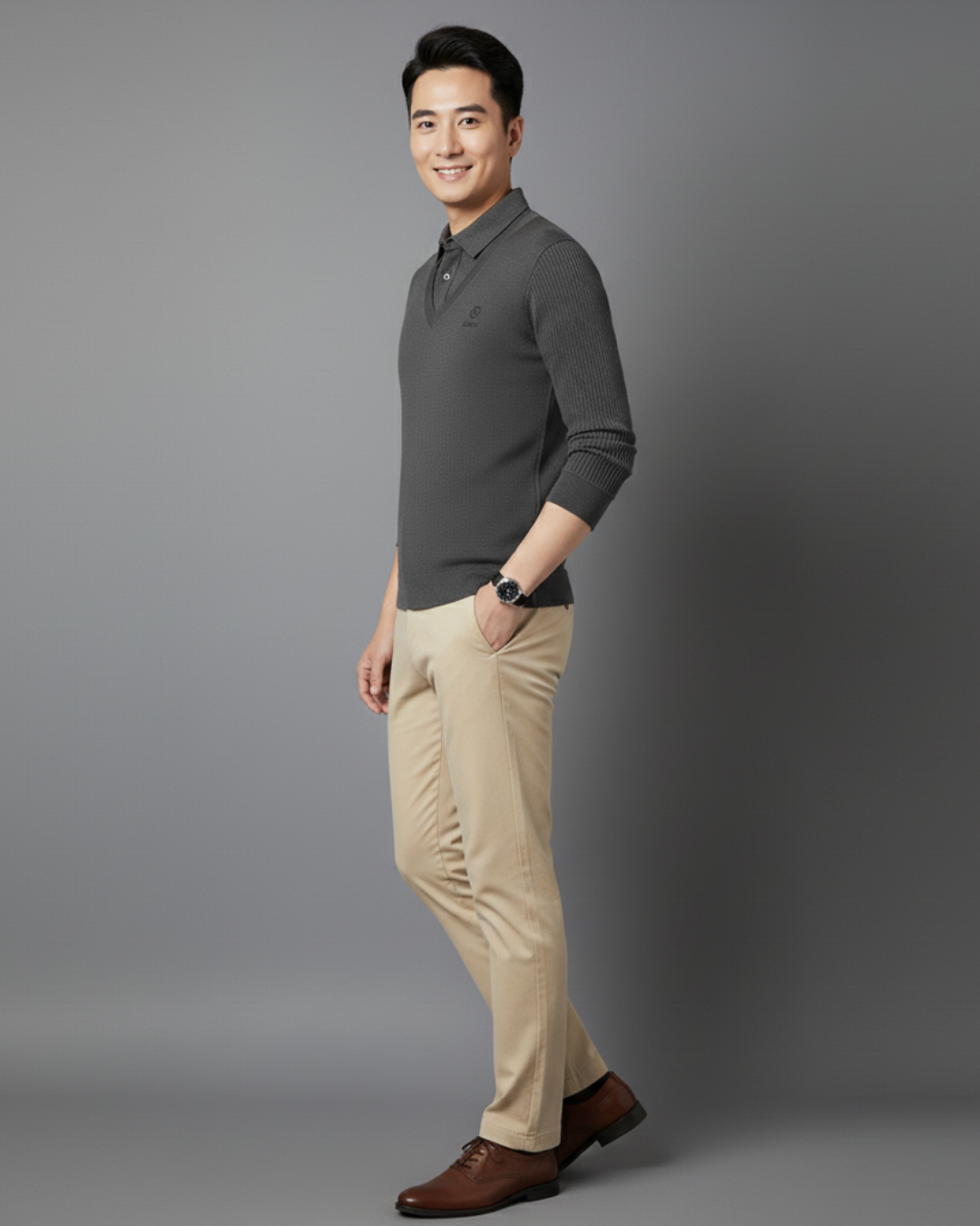 Camisola térmica multifuncional em caxemira premium para homem®