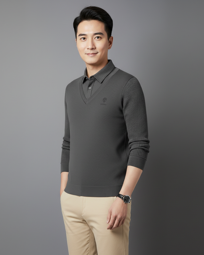 Camisola térmica multifuncional em caxemira premium para homem®