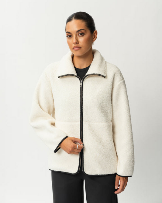 Casaco de Lã com Fecho de Correr à Frente e Gola Alta®