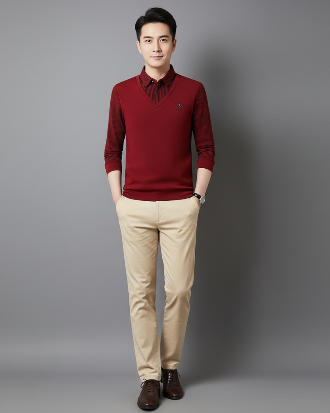 Camisola térmica multifuncional em caxemira premium para homem®