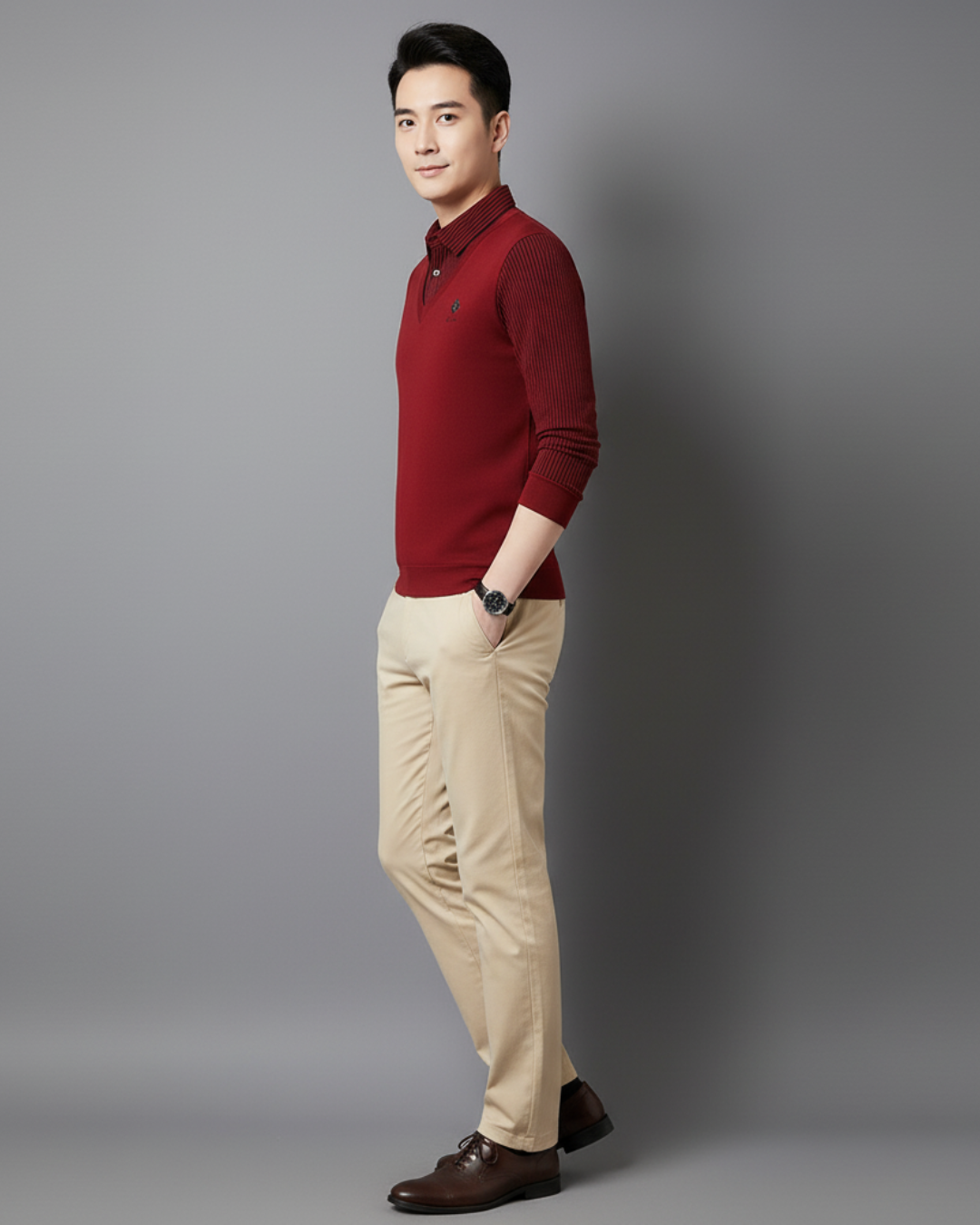 Camisola térmica multifuncional em caxemira premium para homem®