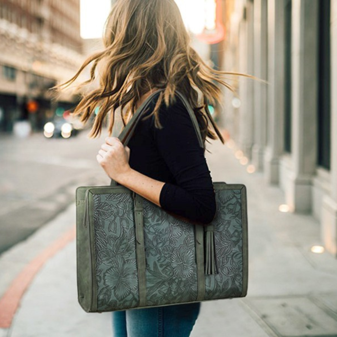 Bolsa feminina vintage de couro para laptop®