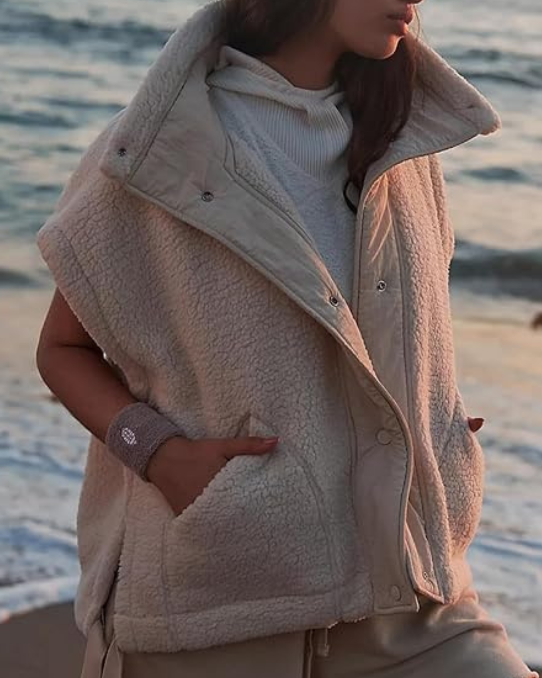 Colete de lã oversize sem mangas®