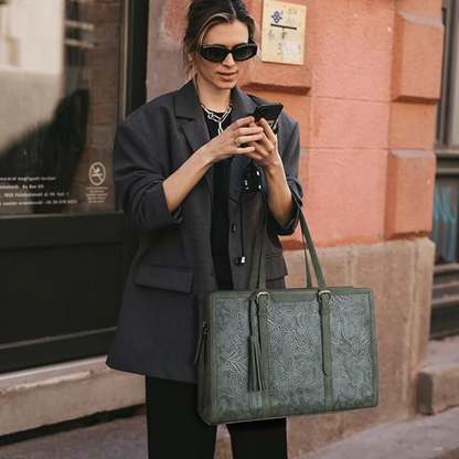 Bolsa feminina vintage de couro para laptop®