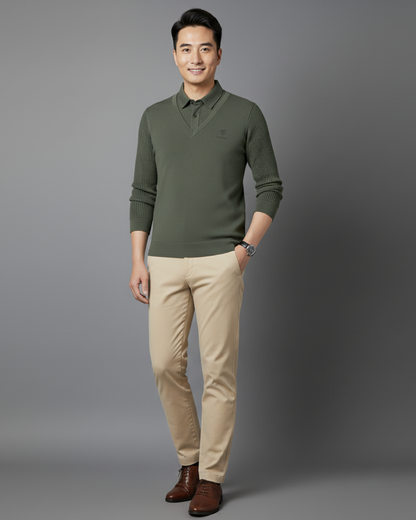 Camisola térmica multifuncional em caxemira premium para homem®