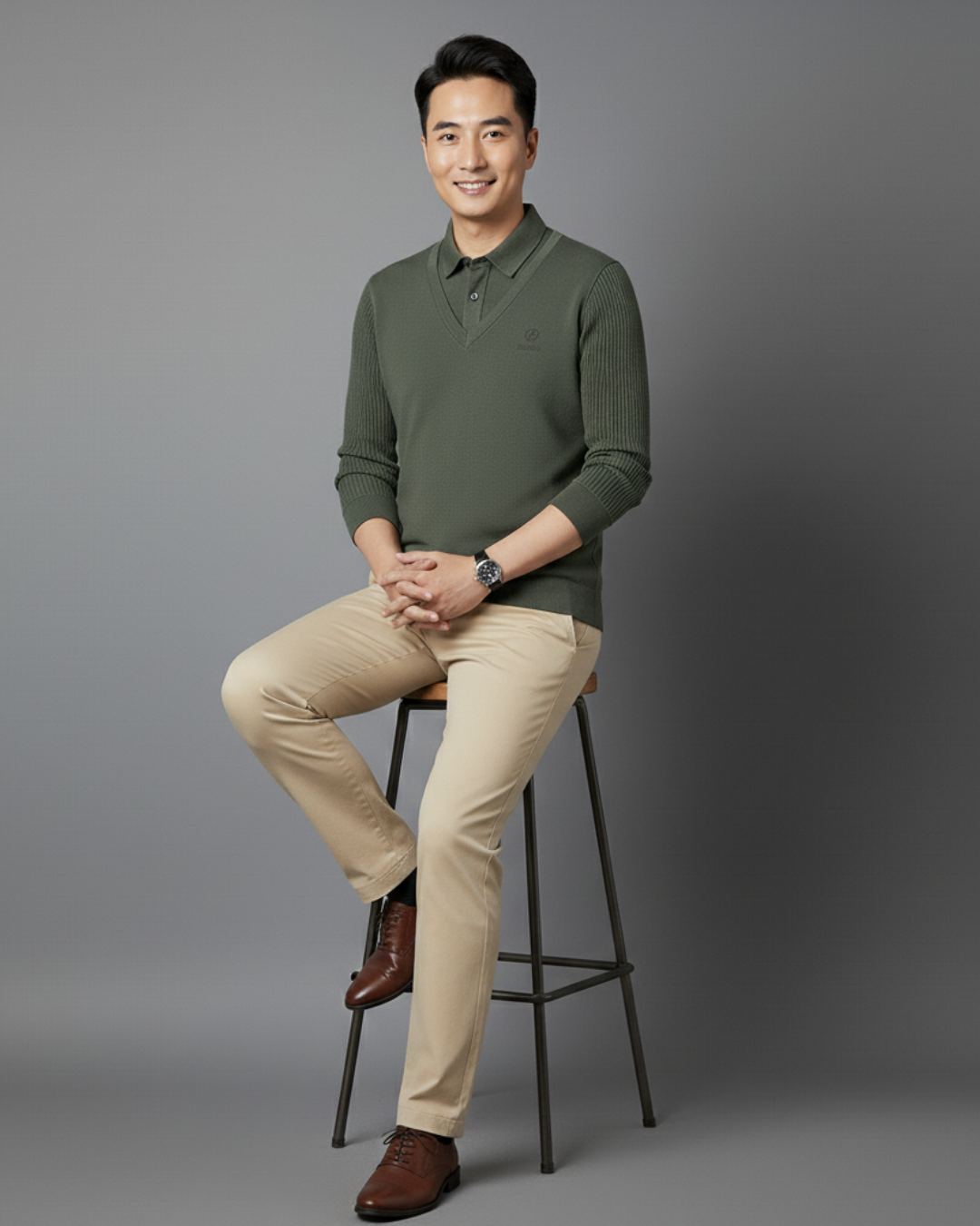 Camisola térmica multifuncional em caxemira premium para homem®