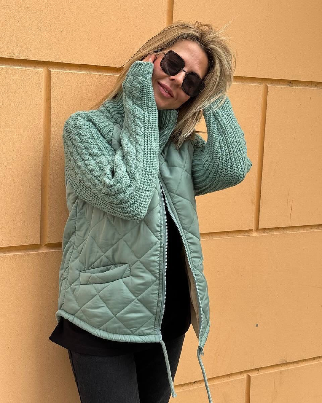 Casaco casual de manga comprida com fecho de correr para mulher®