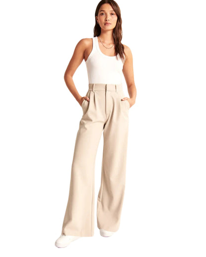 Calças Clássicas de Perna Larga para Mulher®