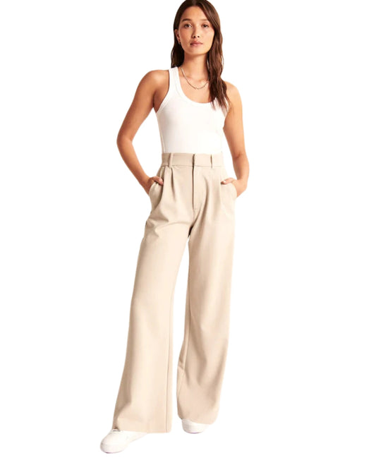 Calças Clássicas de Perna Larga para Mulher®