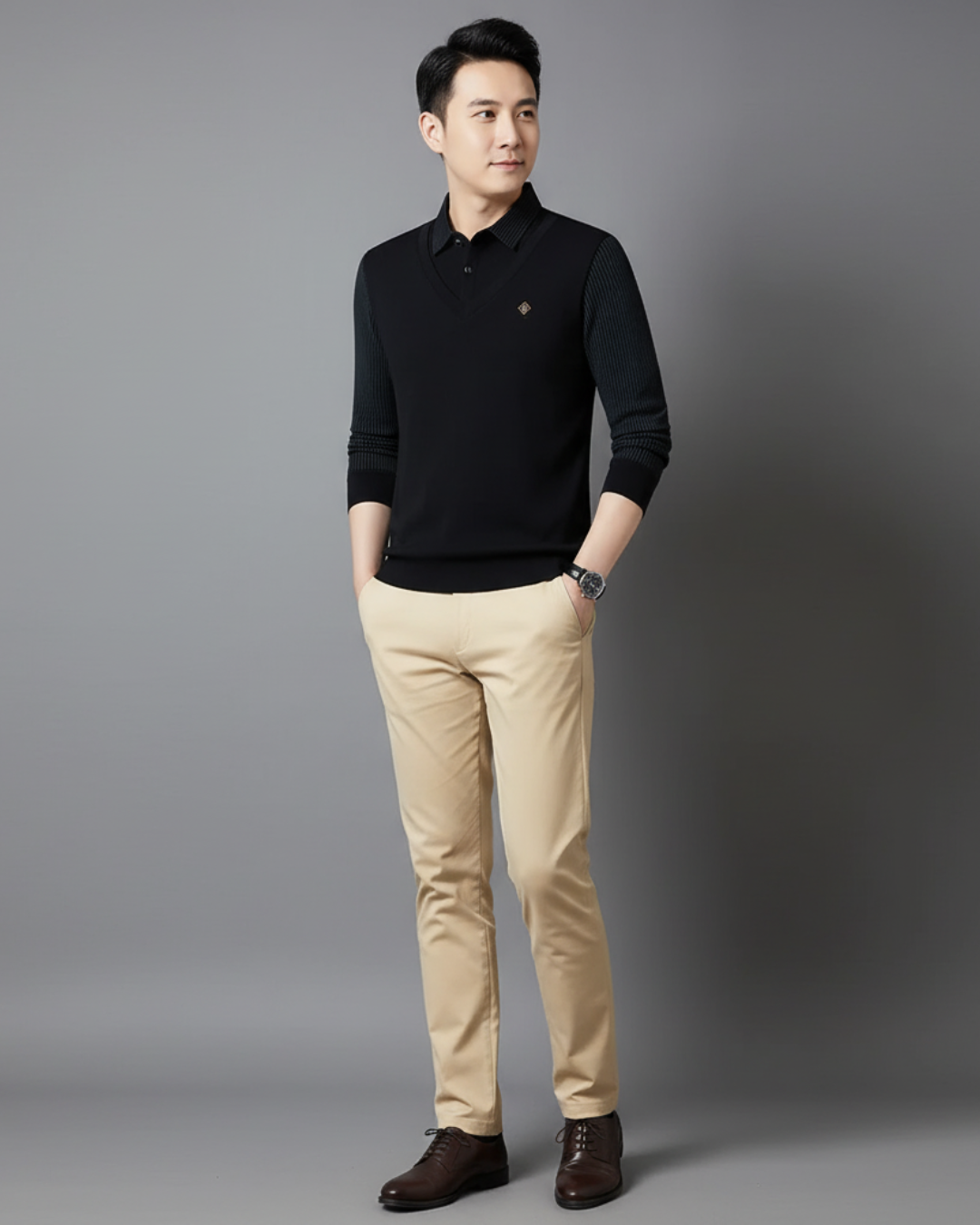 Camisola térmica multifuncional em caxemira premium para homem®