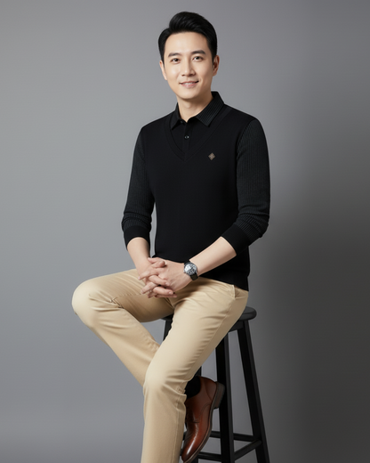 Camisola térmica multifuncional em caxemira premium para homem®