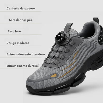 Sapatos confortáveis com biqueira de aço e ajuste seguro para homem